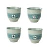 4Pcs Japanese Style Flower Ceramic Teacups Small Straight Wine Cups 150ML