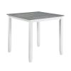 5-Piece Pack Counter Height Set Weathered Gray and White Table and Fabric Upholstered 4 Chairs Casual Dining Furniture