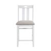 5-Piece Pack Counter Height Set Weathered Gray and White Table and Fabric Upholstered 4 Chairs Casual Dining Furniture