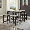 U_STYLE Dining Set; Bar Set; Dining Table with 4 Chairs; 5 Piece; with Counter and Pub Height