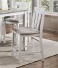 5-Piece Pack Counter Height Set Weathered Gray and White Table and Fabric Upholstered 4 Chairs Casual Dining Furniture