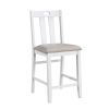 5-Piece Pack Counter Height Set Weathered Gray and White Table and Fabric Upholstered 4 Chairs Casual Dining Furniture