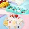 2pcs Sets Popsicle Silicone Mold Blue; Household Refrigerator Homemade Ice Cream Mold; Summer Popsicle Silicone Mold