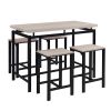 U_STYLE Dining Set; Bar Set; Dining Table with 4 Chairs; 5 Piece; with Counter and Pub Height