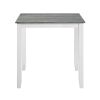 5-Piece Pack Counter Height Set Weathered Gray and White Table and Fabric Upholstered 4 Chairs Casual Dining Furniture