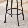 Round bar stool set with shelves, stool with backrest Rustic Brown,23.62''w x 23.62''d x 35.43''h