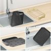 Kitchen Drain Tray,Bowl Cup Dish Drying Rack ,Tea Plate Drainboard Kitchen Sink Tray,Bathroom Draining Board Bowl Cup Dish Drying Rack Black