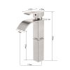 Single lever waterfall bathroom sink faucet