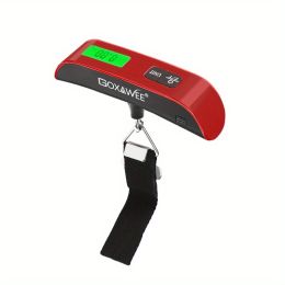 GOXAWEE 110lb/50kg Digital Handheld Luggage Hanging Baggage Scale With Backlight LCD Display (Items: With Strap-Red)