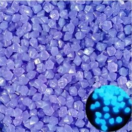 500pcs/bag Luminous Stones Glow In The Dark Pebbles, Home Garden Decoration Outdoor Yard Lawn Path Decor, Aquarium Glow Rocks (Color: Violet)