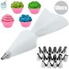 8/10/18PCS Silicone Pastry Bag Tips Kitchen Cake Icing Piping Cream Cake Decorating Tools Reusable Pastry Bags Nozzle Set