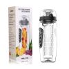 sFruit Infuser Water Bottle 32OZ Juice Shaker Sport w/ Flip Top Lid Anti-Slip Grips