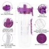 sFruit Infuser Water Bottle 32OZ Juice Shaker Sport w/ Flip Top Lid Anti-Slip Grips