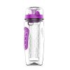 sFruit Infuser Water Bottle 32OZ Juice Shaker Sport w/ Flip Top Lid Anti-Slip Grips