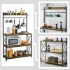 4-Tier Bakers Rack Kitchen Storage Shelf with S-Hooks