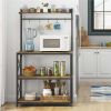 4-Tier Bakers Rack Kitchen Storage Shelf with S-Hooks