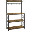 4-Tier Bakers Rack Kitchen Storage Shelf with S-Hooks