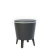 Modern cool bar and side tables, outdoor patio furniture with 7.5 gallon beer and wine cooler,