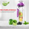 sFruit Infuser Water Bottle 32OZ Juice Shaker Sport w/ Flip Top Lid Anti-Slip Grips