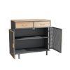 31.5'' Wide 2 Drawer Sideboard, Modern Furniture Decor, Made with Iron + Carbonized Bamboo, Easy Assembly