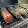 Stainless Steel Barbecue Cooking Grill Grate Outdoor Camping BBQ Drum Grilling Basket Campfire Grid Picnic Cookware Kitchen Tool